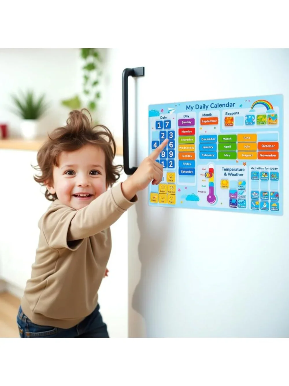 Kids Magnetic Calendar - 58 PCS Daily Planner for Learning & Fun Activities